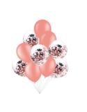 Balony różowe z konfetti 18-tka 400503 zestaw 10szt na 18 urodziny 12 cali