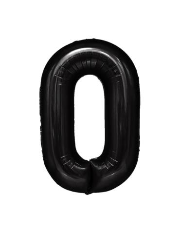 Balon Foliowy Cyfra 0 Czarny 450080 100cm liczba urodziny przyjęcia okazje