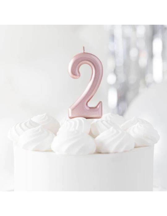 Świeczka Cyfra 2 Różowe Złoto 420253 rose gold urodziny rocznice