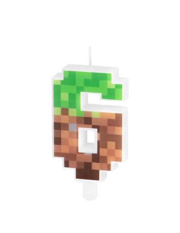 Świeczka Cyfra 6 Piksele 150979