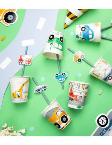 Kubeczki papierowe Auta 6szt 131398 Jeep, garbus, wóz strażacki, radiowóz, wywrotka, koparka 220ml