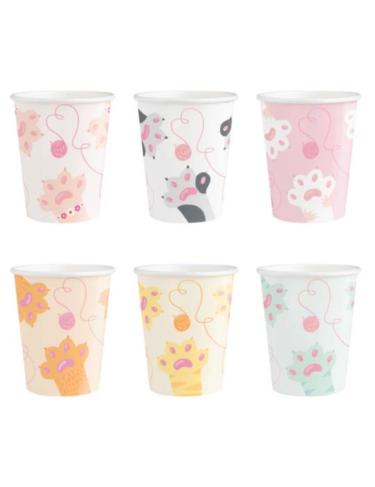 Kubeczki Kotki Urodzinowe 6szt 151167 papierowe 220ml koty