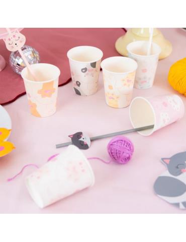 Kubeczki Kotki Urodzinowe 6szt 151167 papierowe 220ml koty