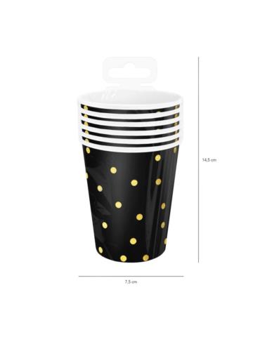 Kubeczki w Kropki 512822 6 sztuk 220ml papierowe sylwester przyjęcia