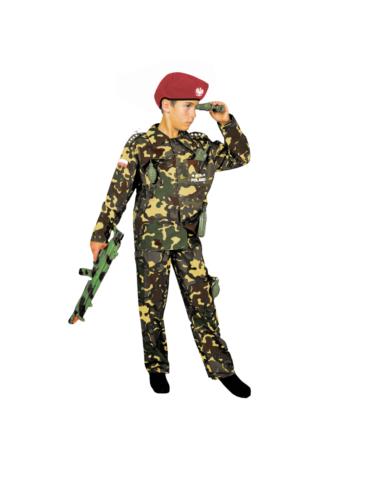 1 Zestaw Strój Żołnierz Polski ZES100 134/140 plus Karabin Światło Dźwięk 42cm