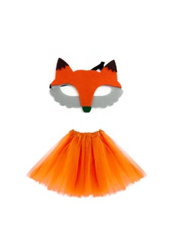 1 Zestaw Strój Lisa Liska 2el ZES660 TuTu Pomarańczowa 30cm Maska Filcowa