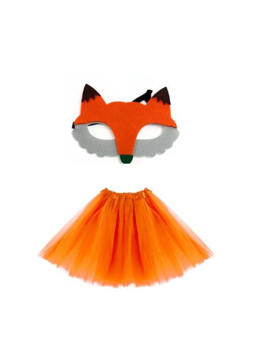 1 Zestaw Strój Lisa Liska 2el ZES660 TuTu Pomarańczowa 30cm Maska Filcowa