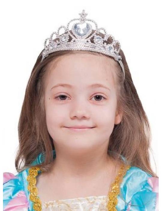 Diadem z kamieniami srebrny CA287S korona księżniczki królewny opaska