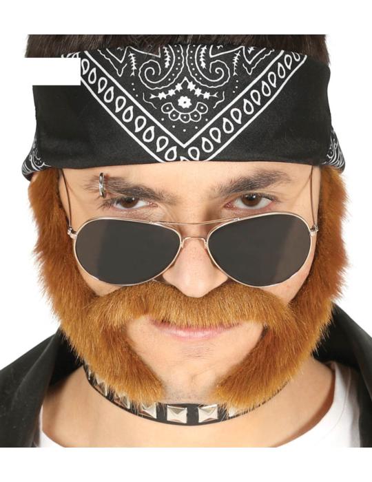 Wąsy z bakami ROCKER 11972BZ motocyklista bad boy