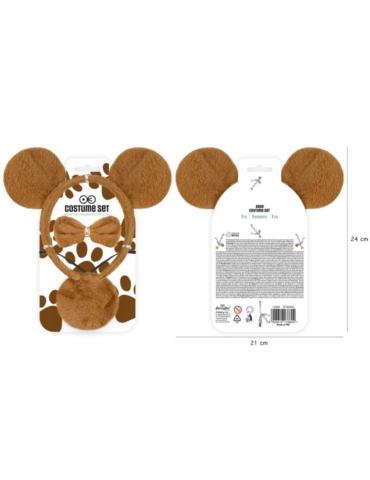 1 Zestaw Misia Niedźwiadek Opaska 133804 Ogon brązowy Miś Zoo zwierzęta