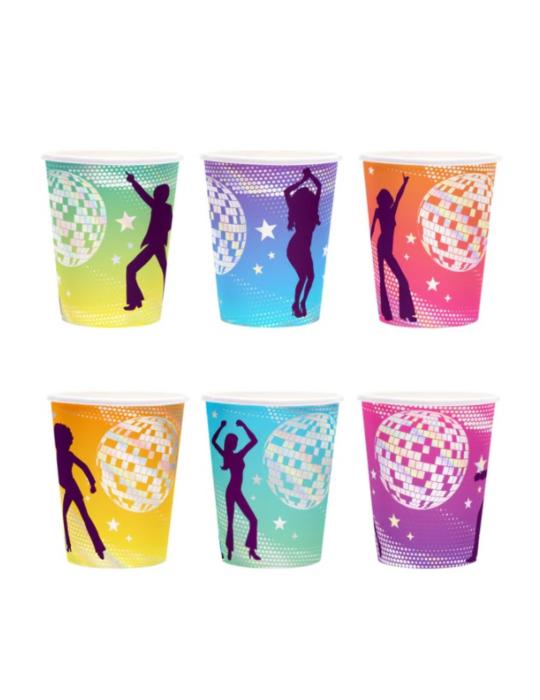 1 Kubek Retro Disco 6szt. 220ml 156728 Lata 70-te i 80-te