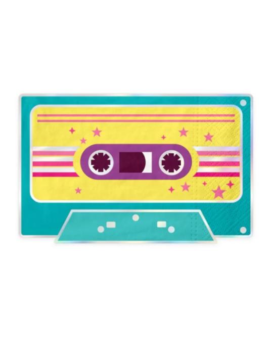 1 Serwetki Retro Disco 10szt 156735 Kaseta Magnetofonowa Lata 70-te i 80-te 33 x21