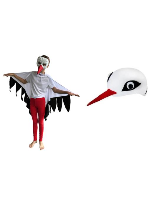 1 Zestaw Strój Bocian Czapka ZES500 peleryna ptak wiosna one size 2el