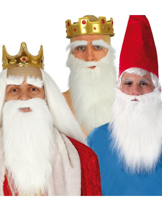 Broda długa biała 11501BZ Starzec Król Skrzat Krasnal Mag Czarodziej Czarnoksiężnik