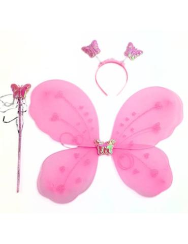 Zestaw Motylek Jasny Róż TC558868J Opaska Różdżka Skrzydła Motyla 49x37cm 3el