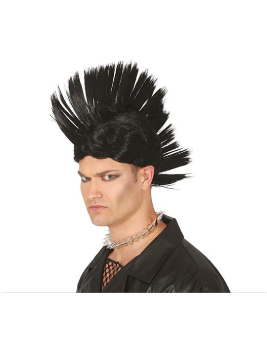 Peruka Męska Irokez Czarna Punk 4465