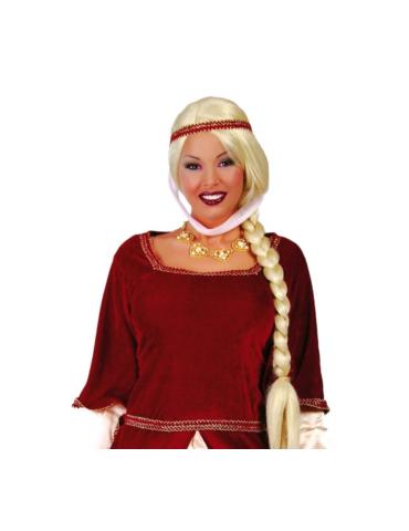 Peruka Blond Długa z Warkoczem 4226 Fiona Eliza Księżniczka Królewna