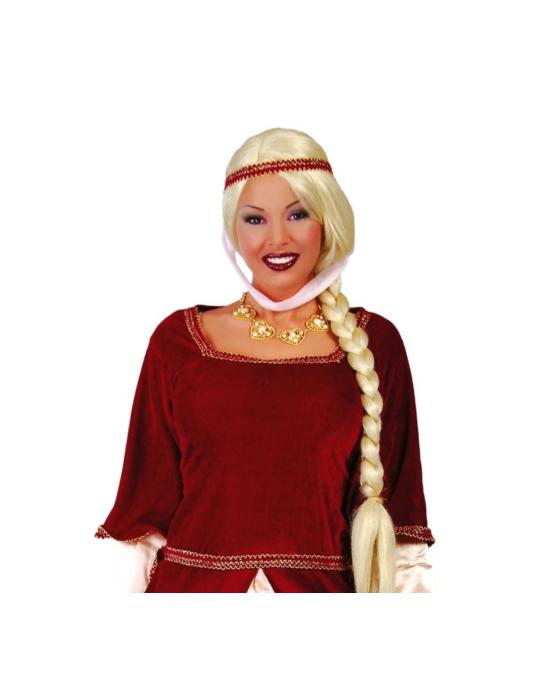 Peruka Blond Długa z Warkoczem 4226 Fiona Eliza Księżniczka Królewna