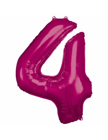 Balon foliowy Cyfra 4 różowy 9907283BZ 86cm.