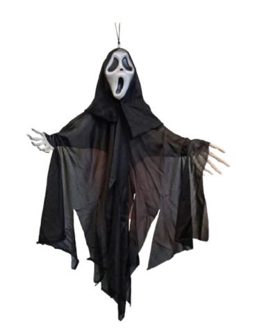 1 Dekoracja Zjawa Krzyk 50cm GG-067 wisząca scream szkielet czarna zjawa halloween