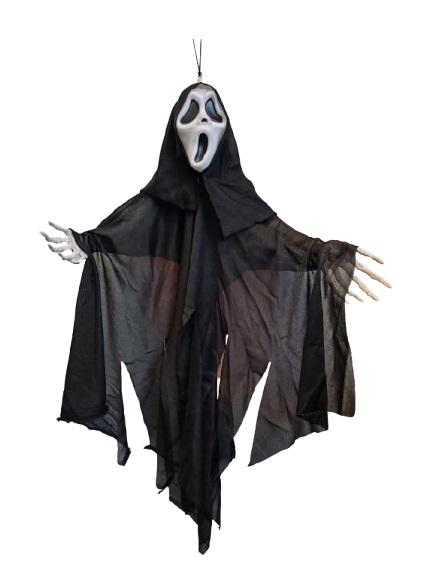 1 Dekoracja Zjawa Krzyk 50cm GG-067 wisząca scream szkielet czarna zjawa halloween