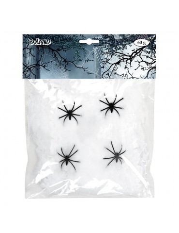 Pajęczyna halloween + 4 pająki 60g
