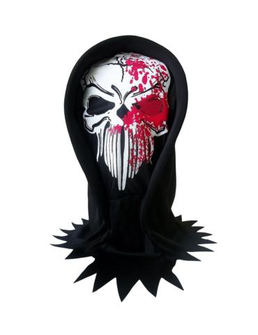 1 Maska z Kapturem halloween CM130 kościotrup czaszka zakrwawiona