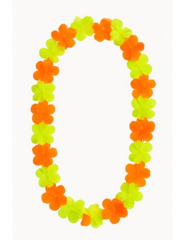 Kwiaty Hawajskie Żółte Pomarańcz PT073 Naszyjnik hawajski wieniec Aloha