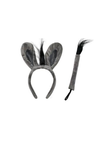 Zestaw Osiołek Opaska Ogon A88497 Zestaw 2 cz. Osiołek dla Dzieci – Opaska z Uszami i Ogon Shrek Osioł