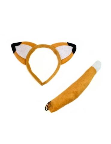 Zestaw Lisek Opaska Ogon DZD2110 Zestaw 2 cz. Liska dla Dzieci – Opaska z Uszami i Ogon.