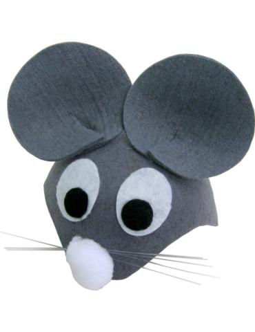 Czapka Myszka Szara DZD24005 czapka myski z oczami szara