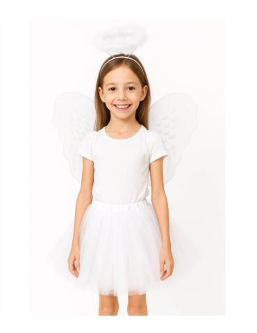 Strój Aniołka Zestaw Anioła D2322 spódnica tutu aureola skrzydła jasełka aureolka