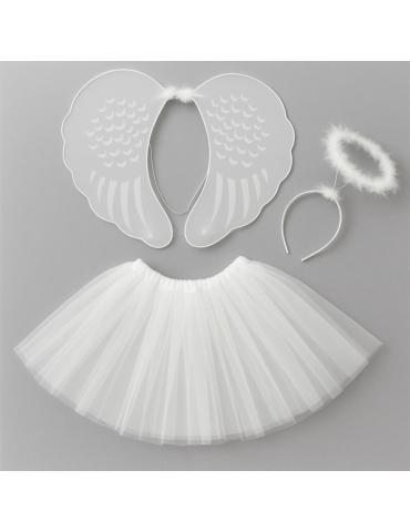 Strój Aniołka Zestaw Anioła D2322 spódnica tutu aureola skrzydła jasełka aureolka