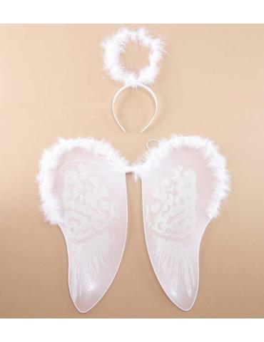 Strój Aniołka Zestaw Anioła Y6237 Skrzydła + opaska aureolka