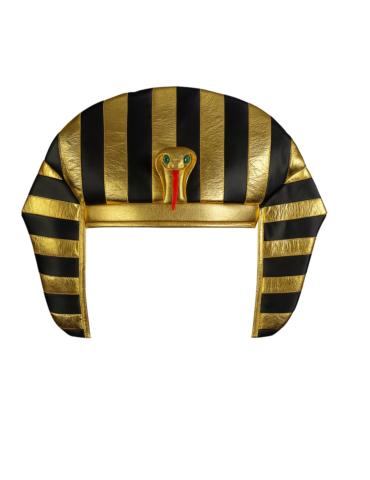 1 Złota Czapka Faraona A3535 hełm faraona nakrycie głowy faraona kostium faraon złoto-czarna chusta faraona z kobrą