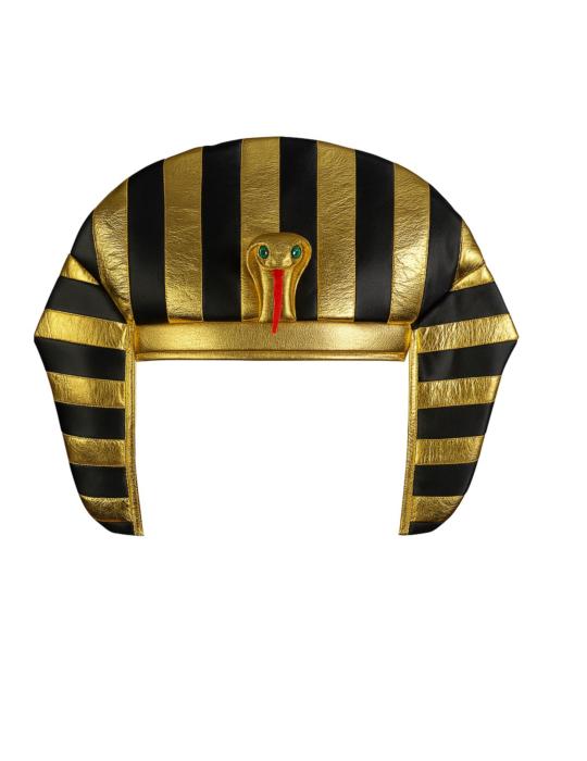 1 Złota Czapka Faraona A3535 hełm faraona nakrycie głowy faraona kostium faraon złoto-czarna chusta faraona z kobrą
