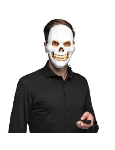 1 Maska LED Czaszka Biała 72258 świecąca maska halloween maska kościotrup straszna maska trupia