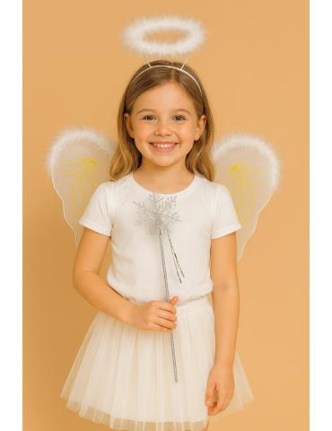 Strój Aniołka Aniołek Zestaw M516804 Spódnica Skrzydła Aureolka Różdżka na Jasełka