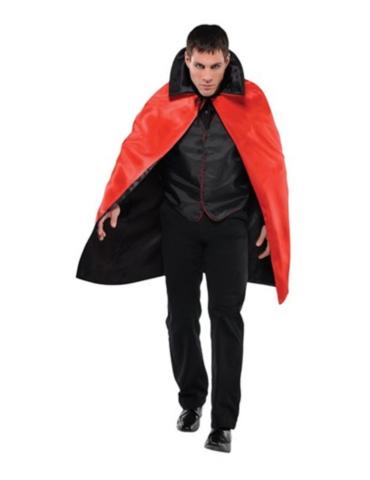 Ad Strój Peleryna Dwustronna W74055 z kołnierzem czarna i czerwona BZ