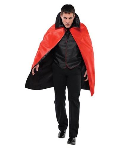 Ad Strój Peleryna Dwustronna W74055 z kołnierzem czarna i czerwona BZ