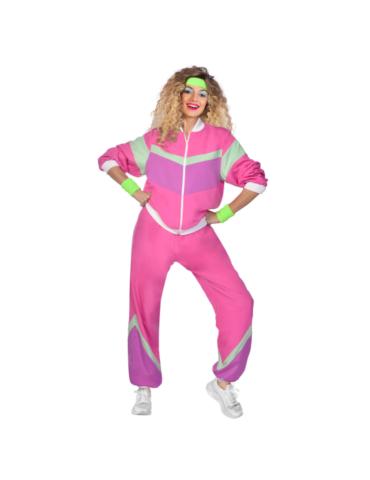 Strój Disco Dres Unisex XL 9910378BZ Różowy Dres Disco PRL na Karnawał Imprezę Retro BZ