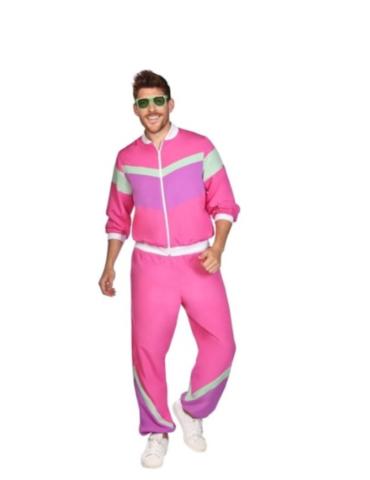 Strój Disco Dres Unisex XL 9910378BZ Różowy Dres Disco PRL na Karnawał Imprezę Retro BZ