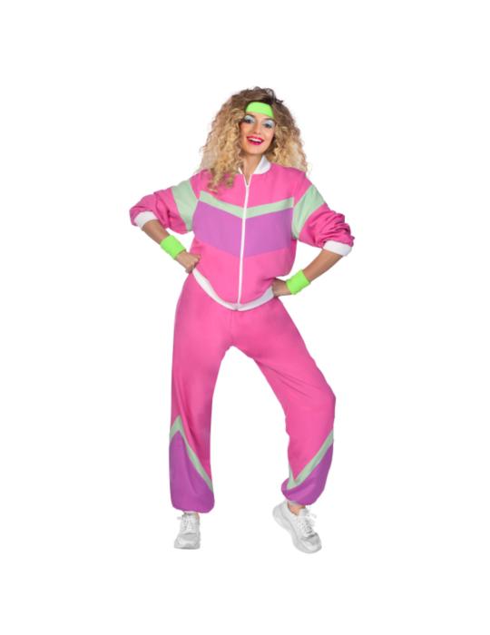 Strój Disco Dres Unisex S 9910377 BZ Różowy Dres Retro z Lat 80-tych Disco Party PRL