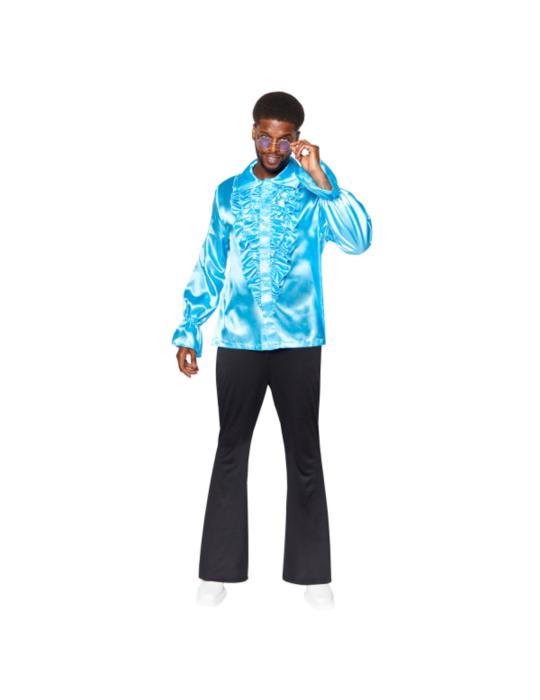 Koszula Disco Niebieska M 9918528BZ satynowa koszula lata 70