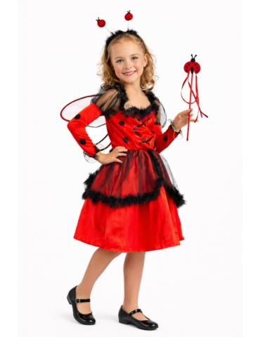 Strój Biedronka Lux ST405 134/140 Sukienka + skrzydełka biedronki