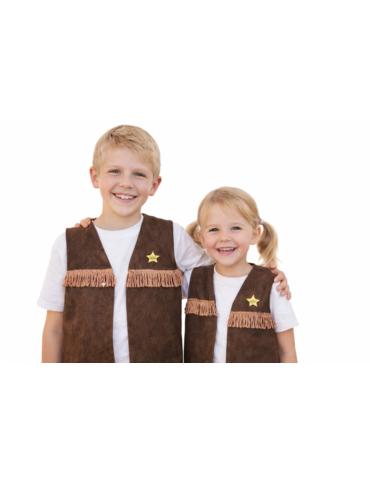 Strój Kamizelka Kowboja ST632 122/128 brązowa Szeryf