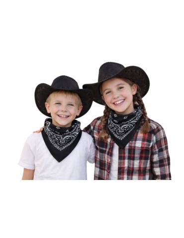 Zestaw Kowboja Dziecięcy Czarny ZES440 2el Bandanka + Kapelusz