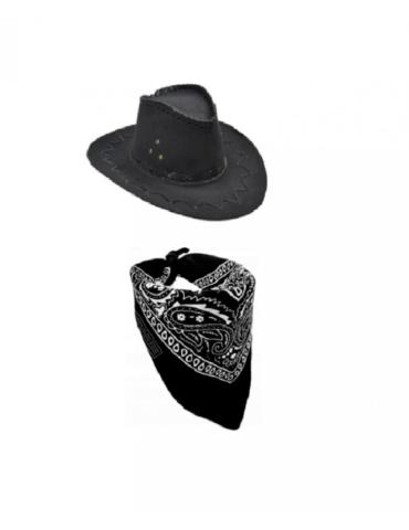 Zestaw Kowboja Dziecięcy Czarny ZES440 2el Bandanka + Kapelusz