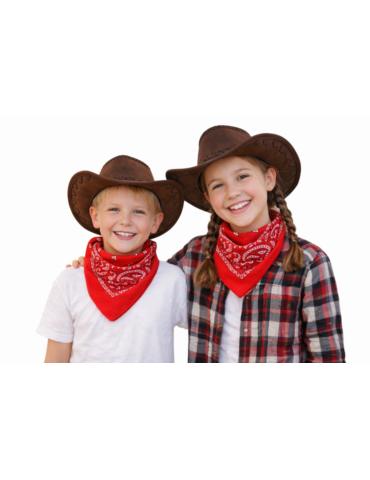 Zestaw Kowboj Bandanka Kapelusz ZES439 brązowy Dziecięcy 2el