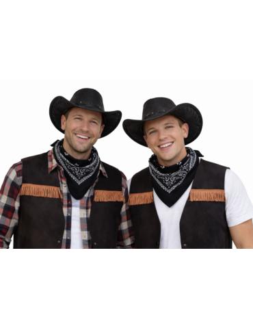 Zestaw Strój Kowboja Męski 3el ZES243 Kamizelka Szeryfa Kapelusz Bandanka